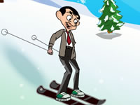 Mr. Bean Skiing